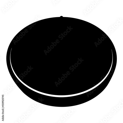 Abstract black oval shape with a light arc on the bottom