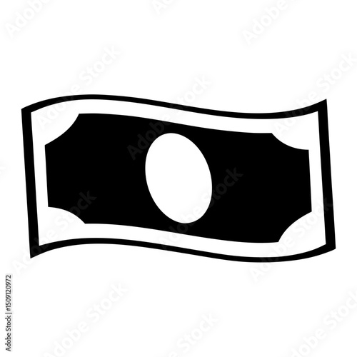 Simple vector illustration of a currency bill with rounded corners waving
