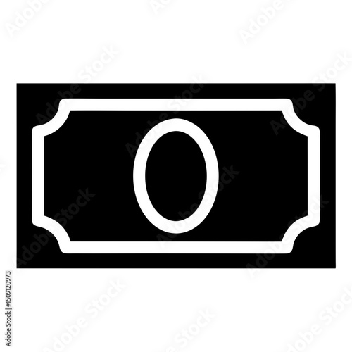 A black and white representation of a currency note with zero value