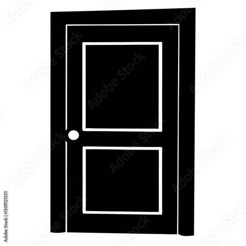 Simple black and white illustration of a two panel door design