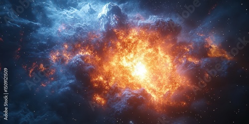 Vibrant explosion of cosmic colors in a distant nebula during a stellar event in the vast universe