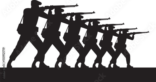 Civil war soldier troop silhouette vector