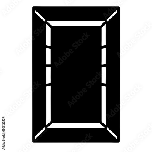 Black and white illustration of a simple rectangular frame structure
