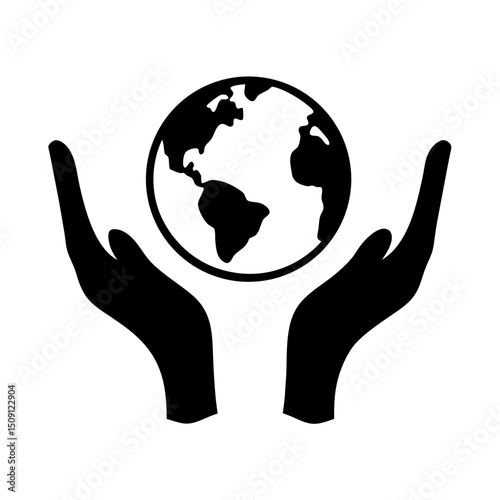 Hands holding the Earth, symbolizing care, protection, and environmental responsibility