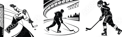 Dynamic Ice Hockey Action Players in Motion, Goal Scoring, and Intense Gameplay
