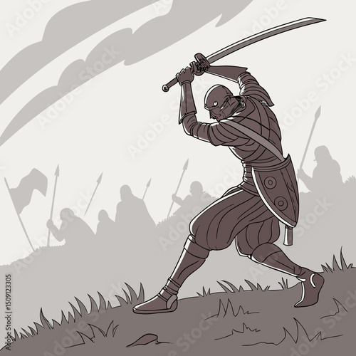 vector illustration of a warrior