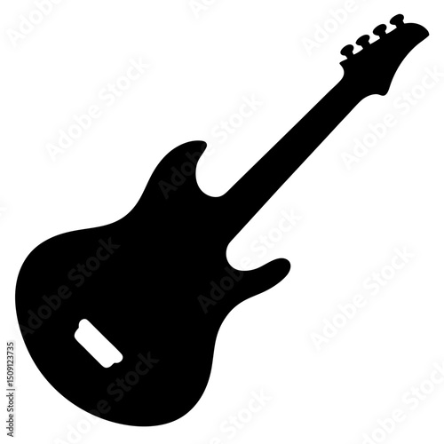 Silhouette of an electric guitar, a musical instrument for rock bands