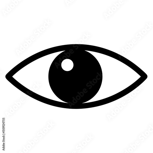 Simple stylized drawing of a human eye with a visible pupil