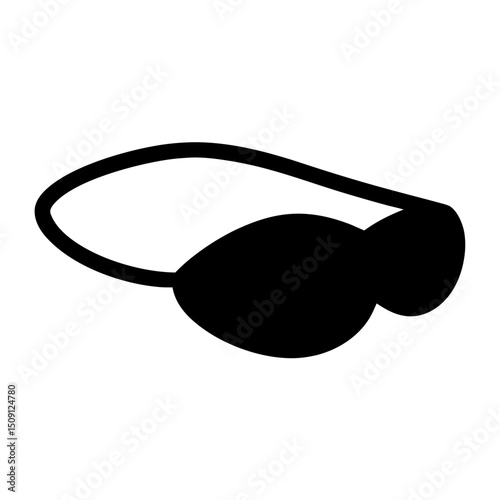 Isolated pirate eye patch in black on white background illustration art