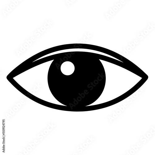Simple minimalist black and white eye icon representing vision and perception