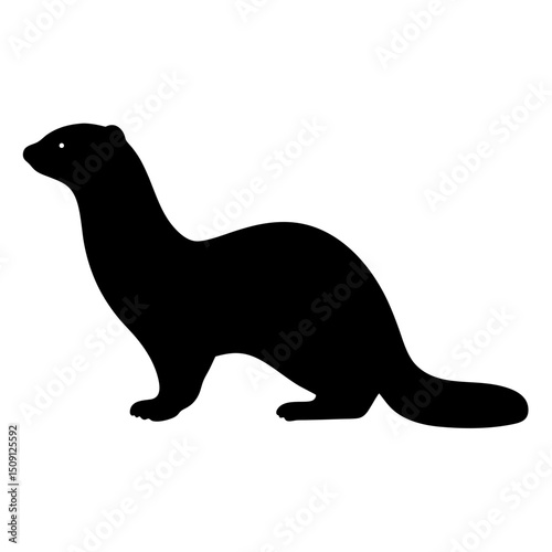 Sleek silhouette of a curious mustelid, a weasel or mink perhaps