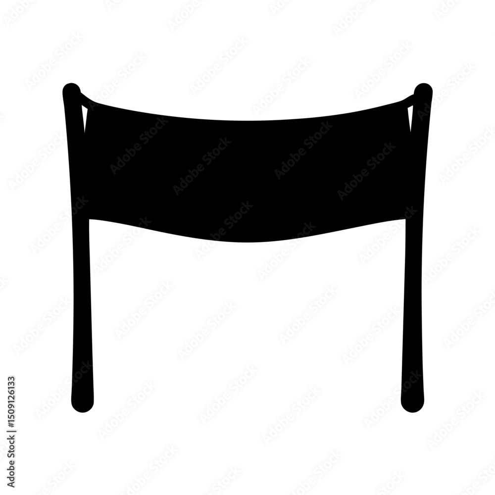 Simple Black Banner Silhouette on White Background for Design and Illustration Simple Black Banner Silhouette on White Background for Design and Illustration