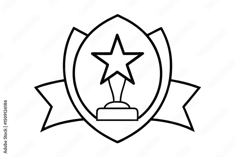 Award winning star trophy icon design graphic Award winning star trophy icon design graphic