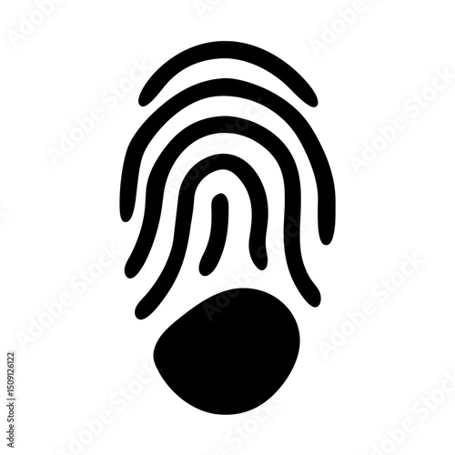 Fingerprint icon for biometric identification, security, privacy and unique identity verification