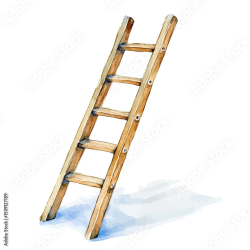 Rescue Ladder, watercolor vector, high quality, isolated on a white background.