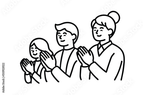 Happy diverse people clapping hands together in applause