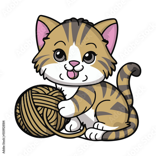 A cute cartoon tiger vector illustration captures the fun and funny character of this feline pet