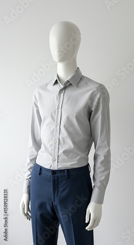 Wallpaper Mural Light gray button-down shirt and dark navy pants on a mannequin Torontodigital.ca