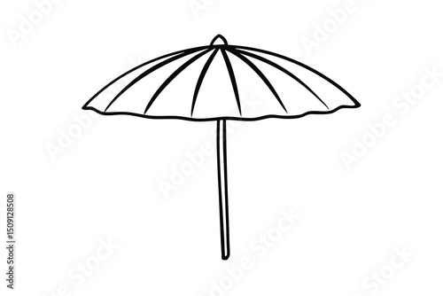 Simple line drawing of a beach parasol umbrella