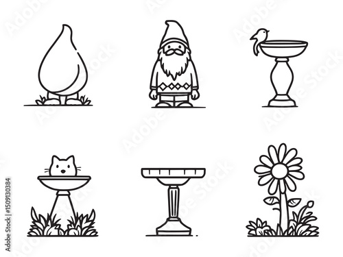 Simple Line Art Yard Sculptures for Outdoor Decor