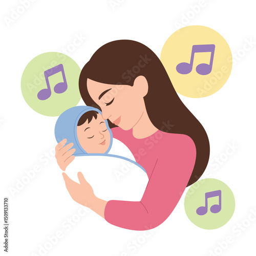 minimalist parent baby tender moment art