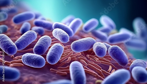 bacterial morphology detailed illustration of porphyromonas gingivalis bacteria with oblong bean like shapes on a neutral background ideal for microbiology and medical visuals photo