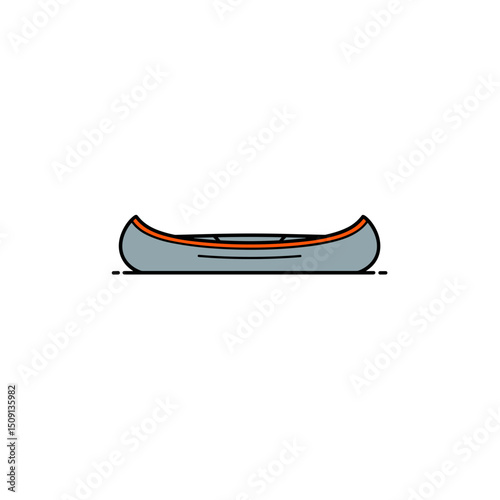 Canoe vector illustration with detailed paddle and water ripples. Concept: serenity and movement.