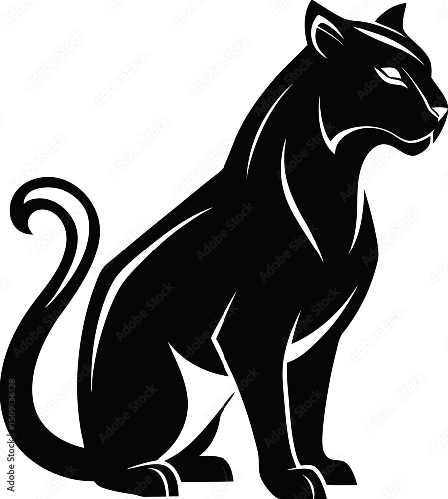 Fototapeta premium Cat Silhouette Vector Logo – Animal Vector Illustration