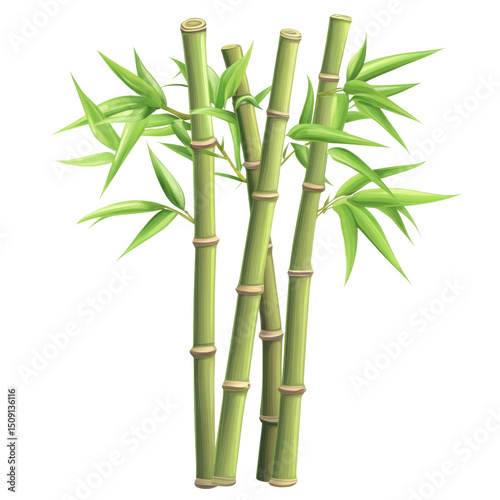 Bamboo Stalks No Sha  isolated on a transparent background