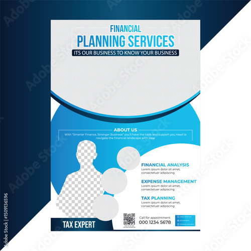 Elegant flyer design for financial service providers offering savings, loan, and tax help, ideal for online campaigns and fintech marketing efforts