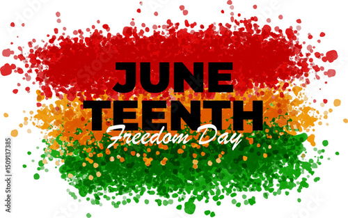 Juneteenth Freedom Day watercolor splash background