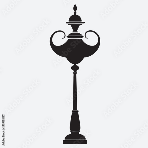 twinkle pal lamp silhouette vector art illustration, vintage street lamp