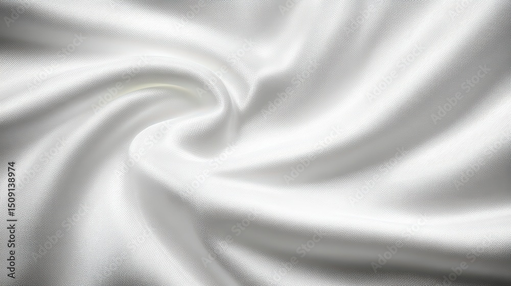 Fototapeta premium Elegant White Fabric Drape Soft Smooth Texture Background