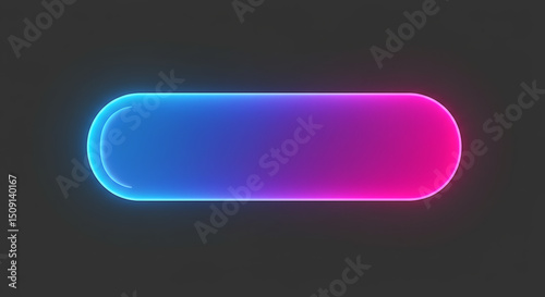 Abstract Neon Gradient Button Vibrant Pink and Blue Glowing Capsule Shape Design Element