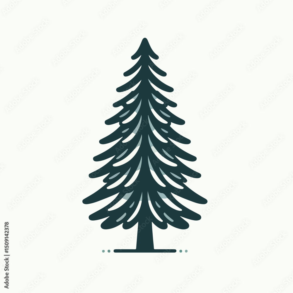 Obraz premium spruce tree vector illustration