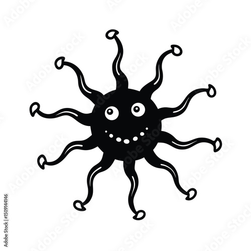 Horror Virus with Tentacles and Glow