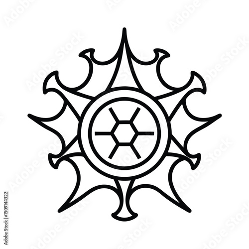 Virus Symbol in Biohazard Sign