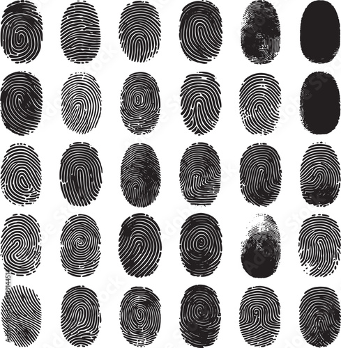 finger print set silhouette line art design transparent background stock photos premium quality