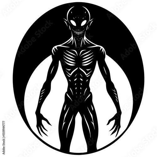 Silhouette of Night Terrors A Sinister Entity Emerging From Darkness