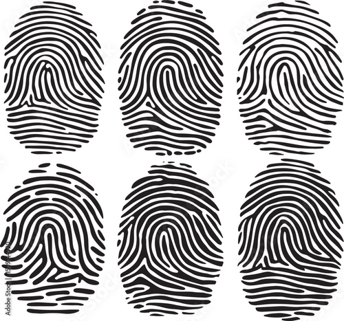 finger print set silhouette line art design transparent background stock photos premium quality