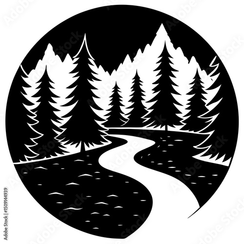Silhouette of Discover the Beauty of Nature Trail Through Mountains