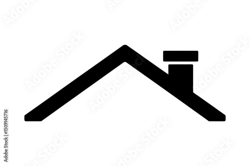 Simple black roof with chimney house architecture