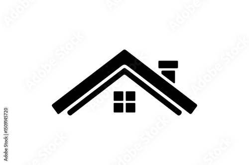 House roof chimney design for home architecture icon
