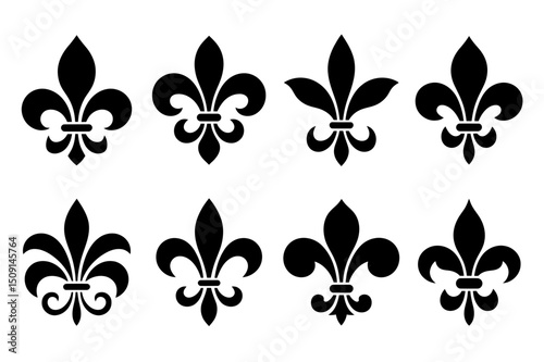 Fleur de lis vector graphic design elements set