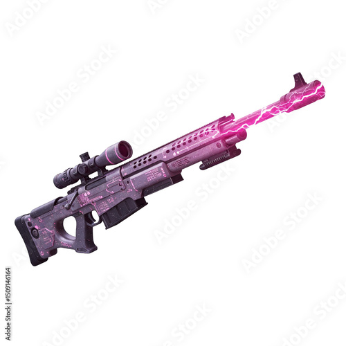 fantastic super technological riffle on a transparent background