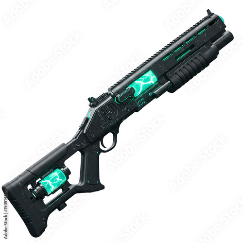 fantastic super technological shotgun on a transparent background