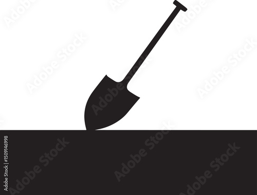 shovel silhouette art clean white background design stock photos premium quality