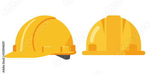 Flat Vector Yellow Hard Hat
