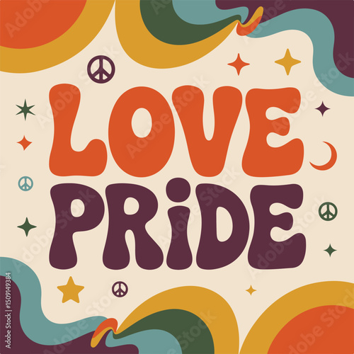 Retro Pride Rainbow Vector Illustration