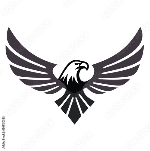 Majestic eagle wings spread wide powerful bird of prey